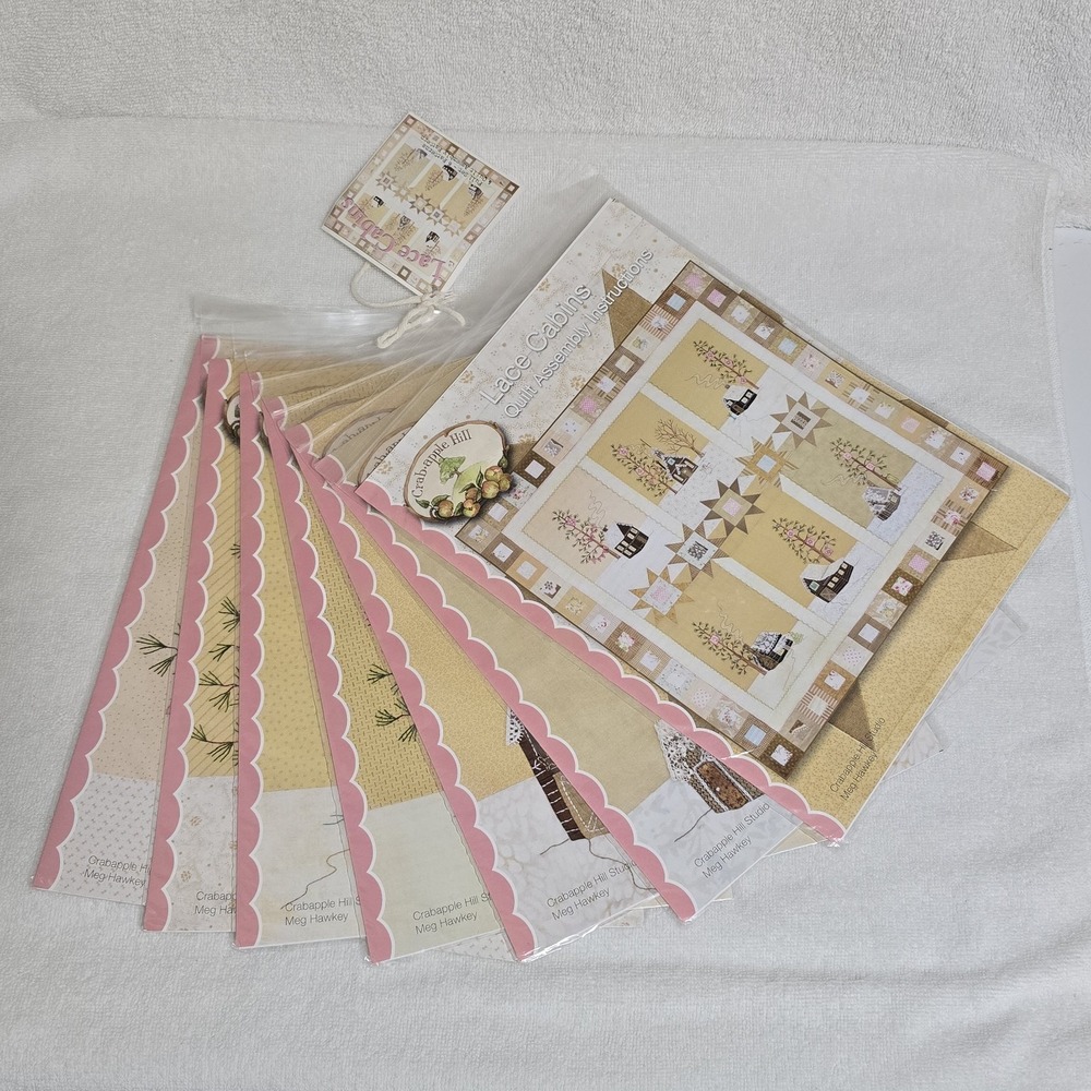 Crabapple Hill Studio Lace Cabins Quilt Pattern Set 2015 Meg Hawkey New Complete